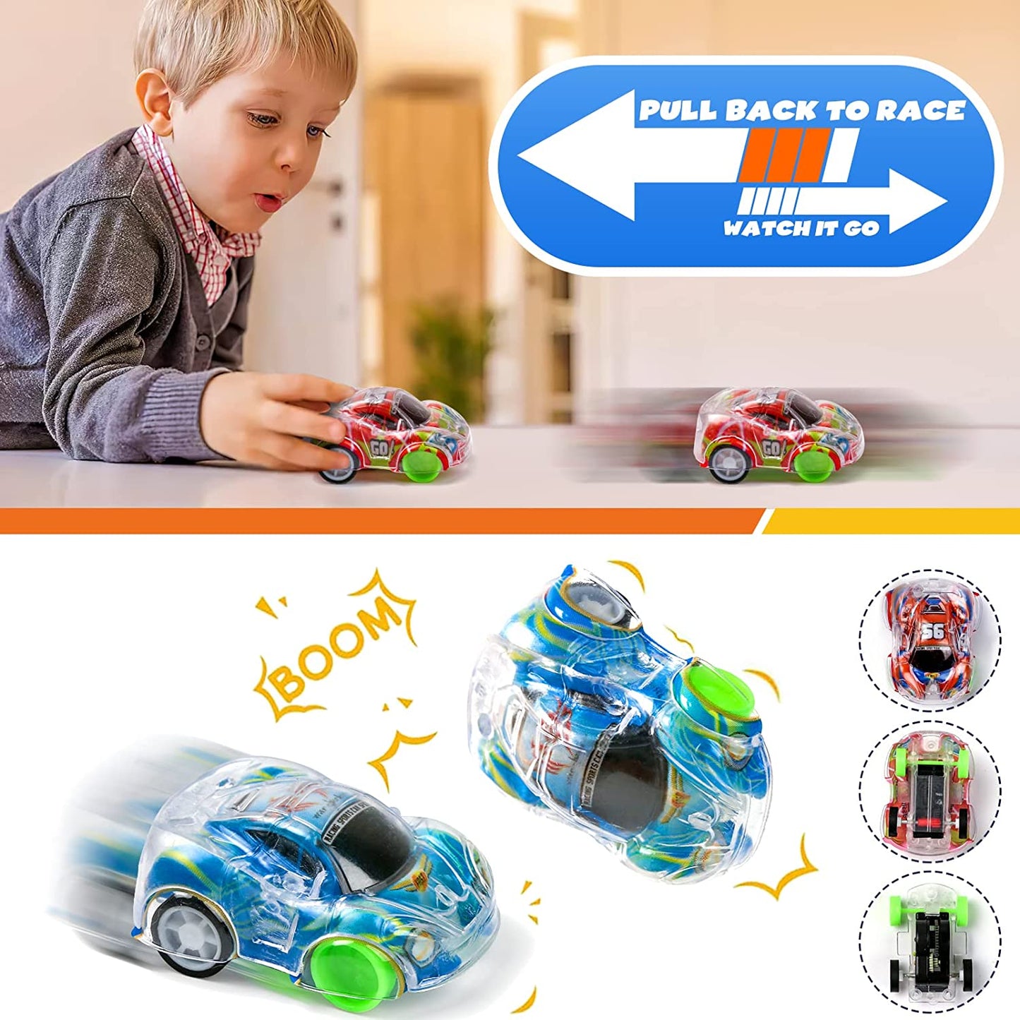 Style-Carry 50 Pcs Toy Cars Mini Pull Back Cars, Party Favors for Kids, Small Racing Car Carnival Prizes Classroom Rewards, Goodie Bag Stuffers Birthday Toys for Kids Girls Boys