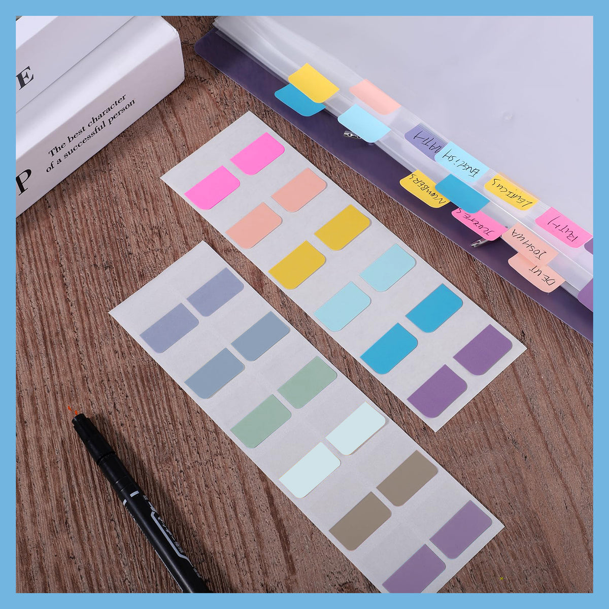 480 Pcs 1 inch Sticky Index Tabs, Colorful Annotation Labels for Bible Notebooks File Folder, Repositionable Page Tabs for Classification (12 Colors)