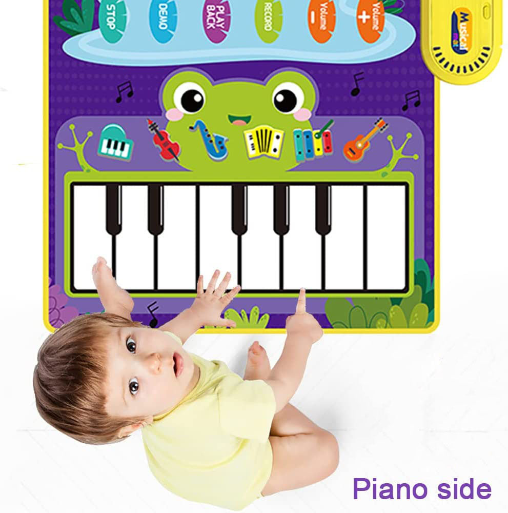Style-Carry 2 in 1 Musical Mat for Toddlers 1-3, Piano Keyboard & Drum Mat, Musical Play Mat Toddler Toys Age 1-2, Baby Learning Toys for 1 Year Old Birthday Gifts for 1 2 3 Year Old Girls
