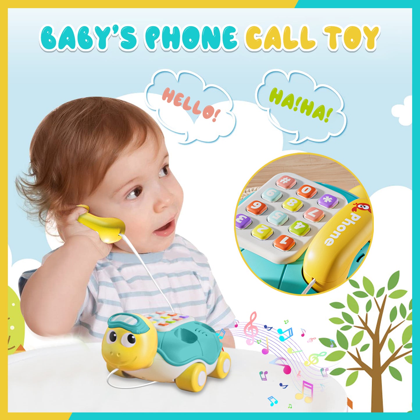Baby Toys 6 to 12 Months, Musical Turtle Crawling Toys, Early Learning Educational Toy with Light & Sound, Christmas Birthday Gifts for Boy Girl 1-2 Year Old