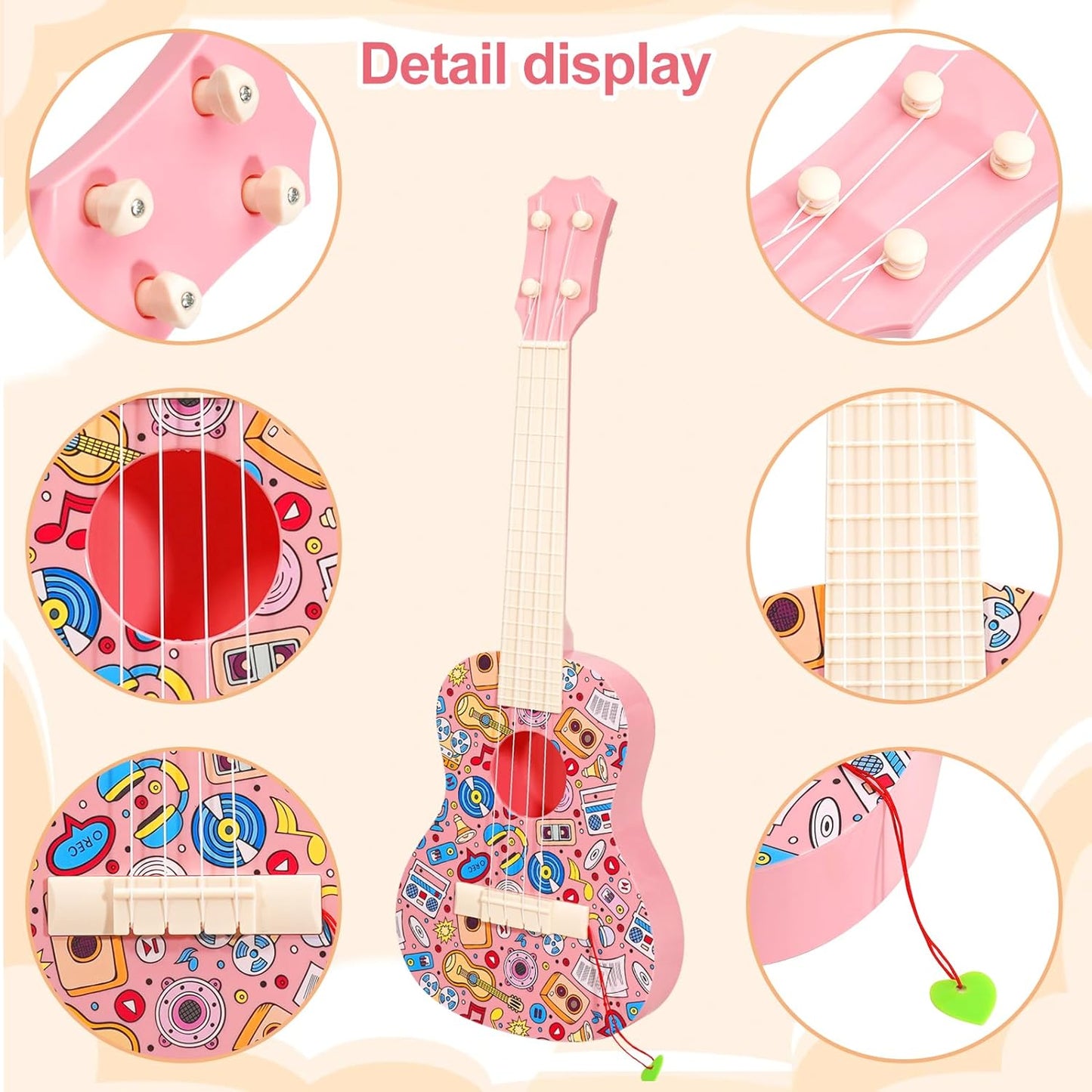 Kids Guitar Toy, Musical Instruments Learning Educational Toys, Guitar Toys Toy for Toddler Kid Girls Children Age 4 5 6 7 8 9 10 Year Old