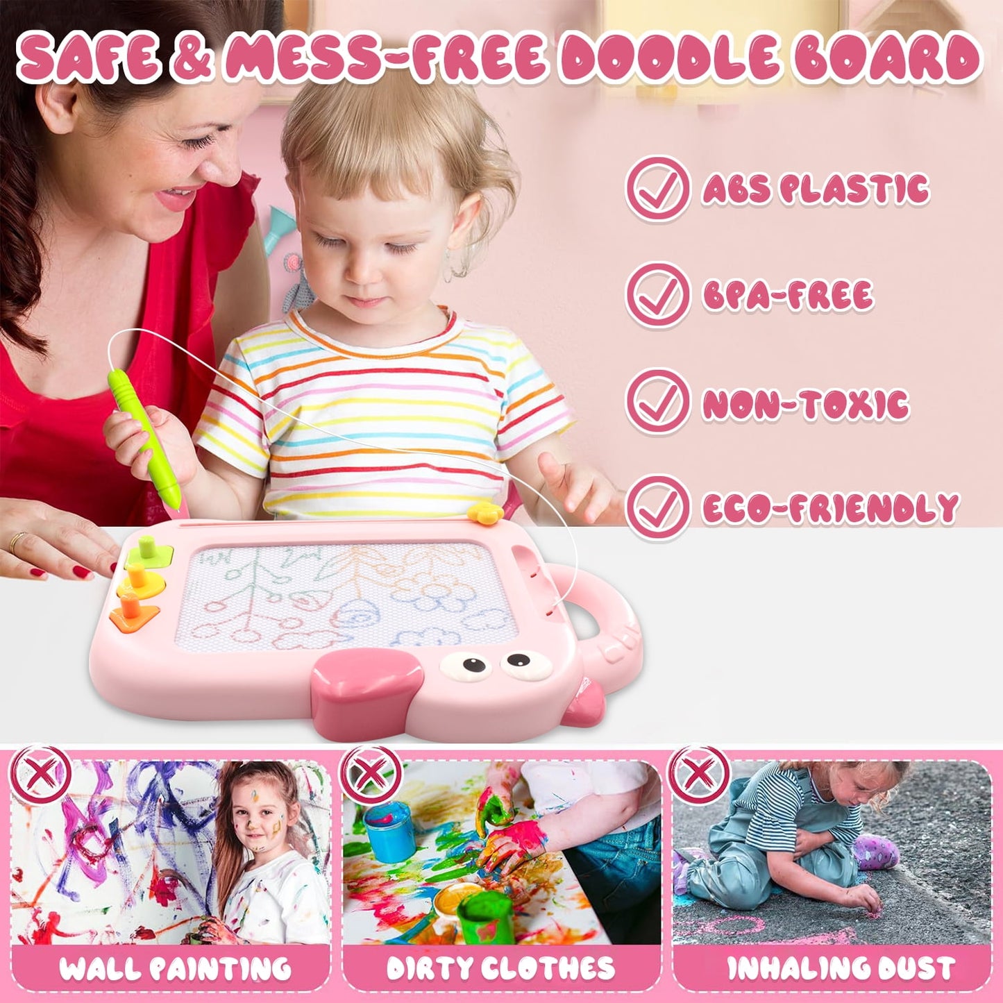 Toys for 1 Year Old, Learning Toys for 1 2 3 Year Old Girls, Early Education Drawing Board, Toddler Toys 1-3 for Girls