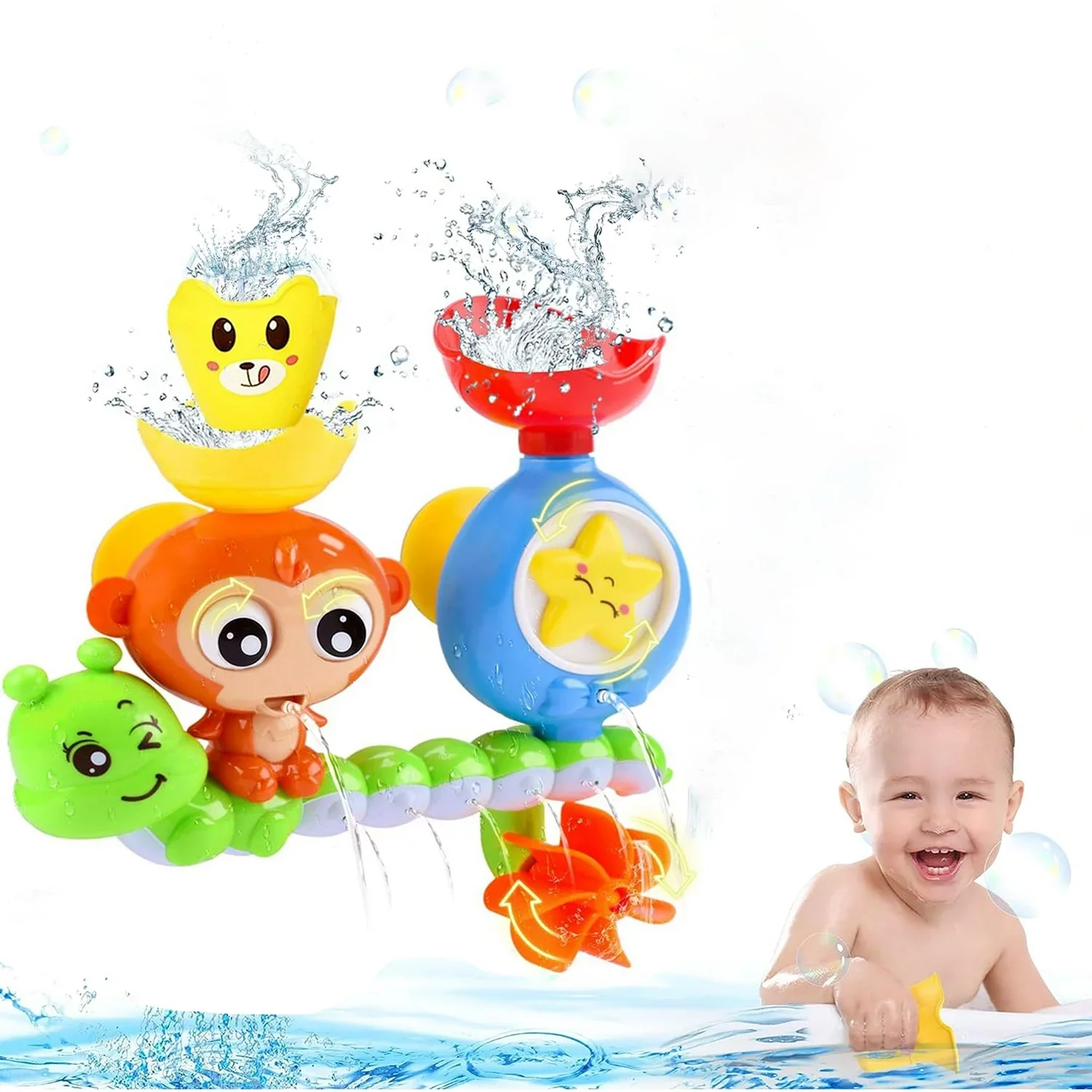 Bath Toys for Toddler 1 2 3 Year Old, Bathtub Water Toys for Toddler 2-4 Year Boy Girls