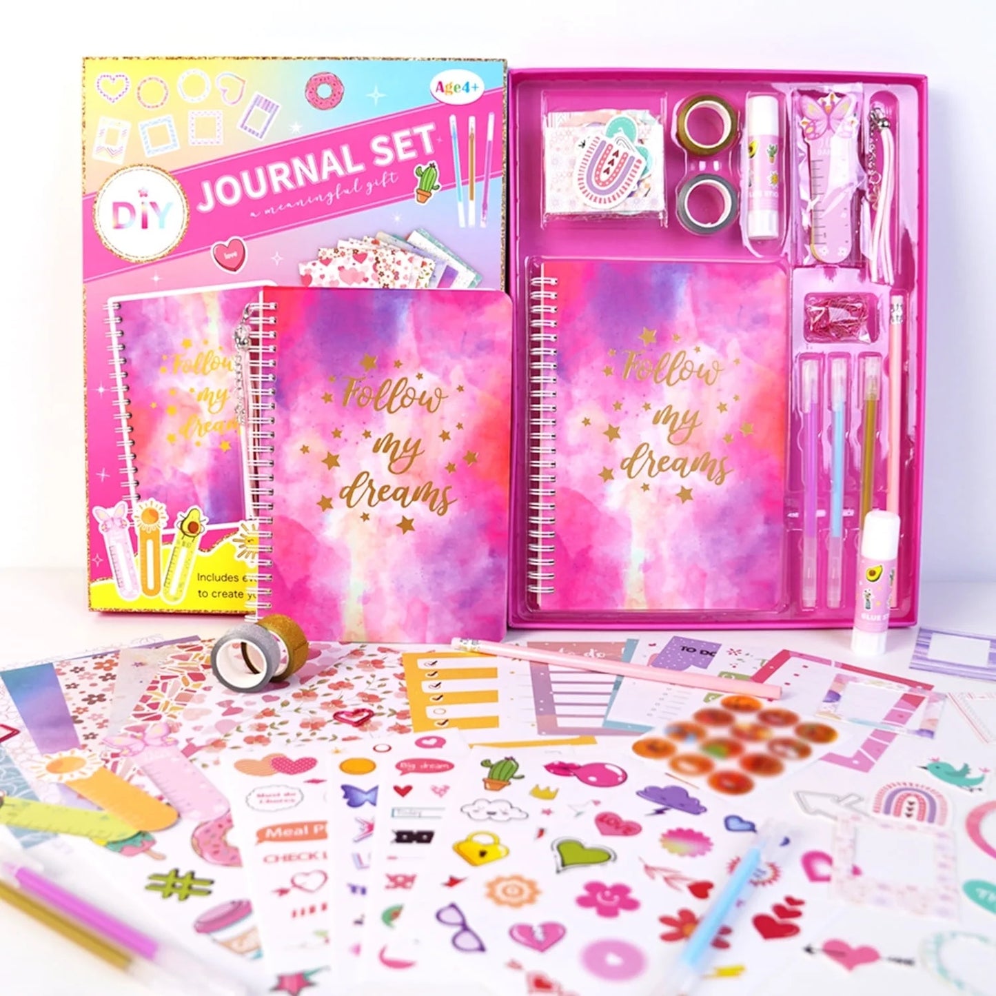 Sytle-Carry DIY Journal Kit for Girls, Journaling Arts Craft Kit, Scrapbook & Diary Supplies Set, Gifts for Girls Age of 8 9 10 11 12 13 Years Old and Up
