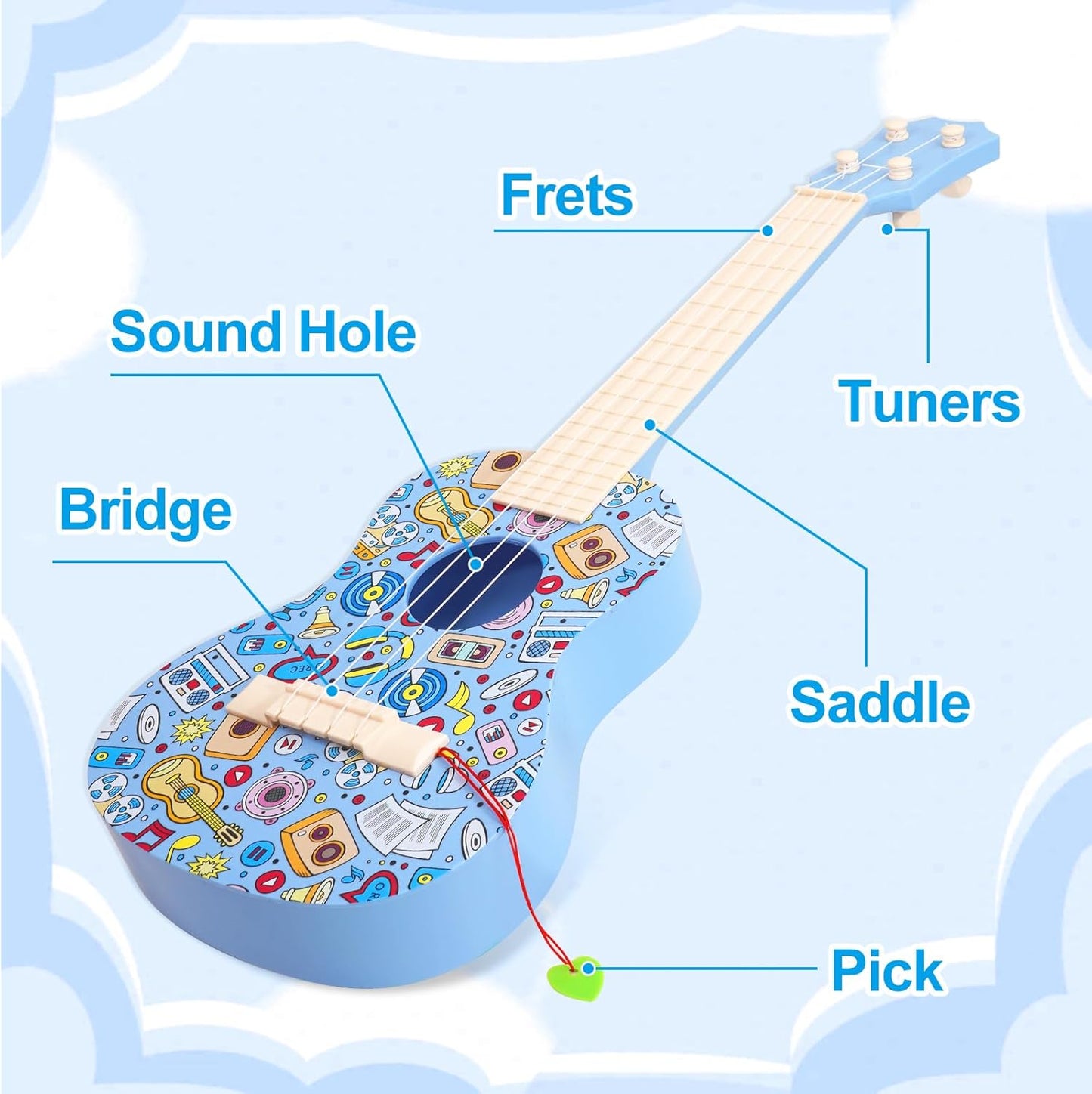 Kids Guitar Toy, Musical Instruments Learning Educational Toys, Guitar Toys Toy for Toddler Kid Boys Children Age 4 5 6 7 8 9 10 Year Old