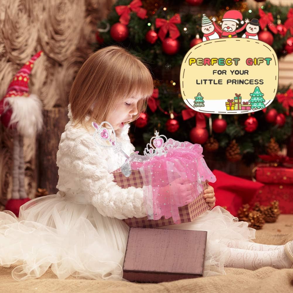 SUORFOXS Princess Dress up Jewelry Toys, Princess Costume Dress Pretend Play Set for Girls, Gifts for Age 3, 4, 5, 6, 7+ Years Old Kids