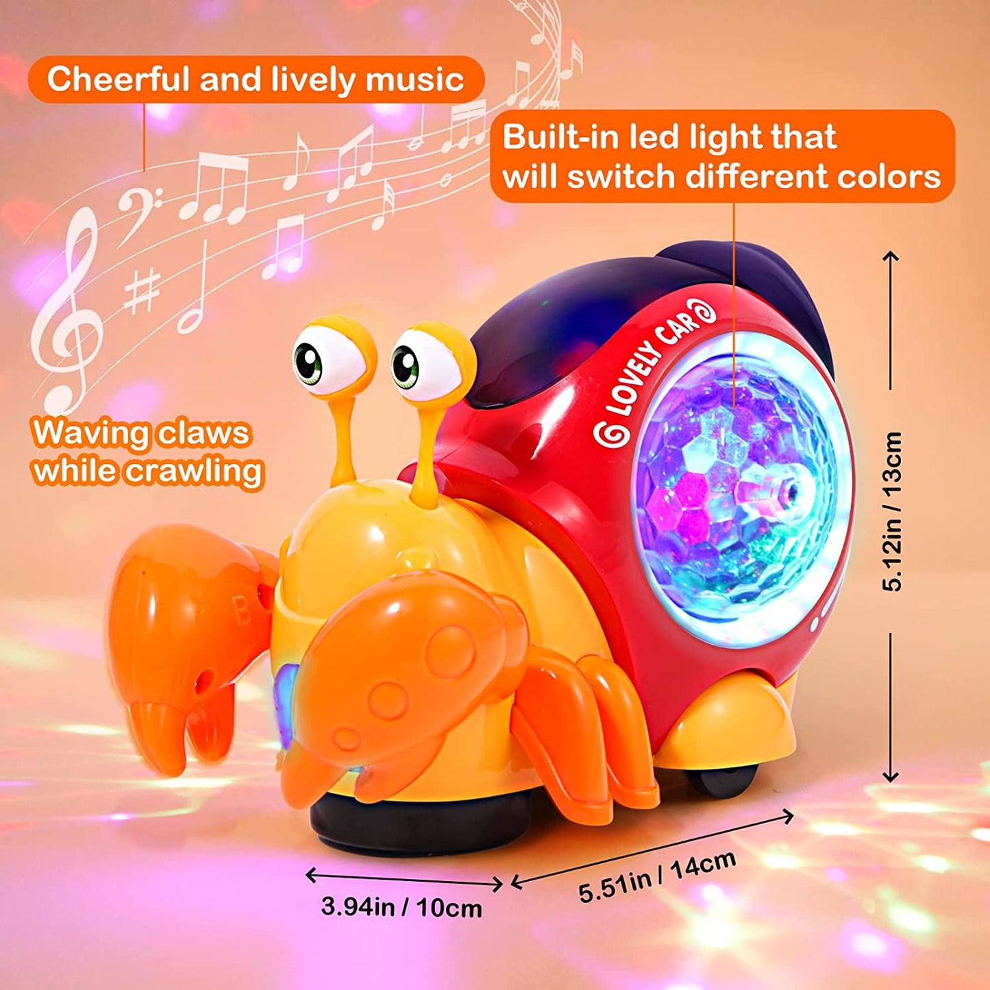 Baby Toys 6-12 Months, Musical Crab Crawling Toys, Educational Learning Toys, Toddler Toys for 12-24 Months