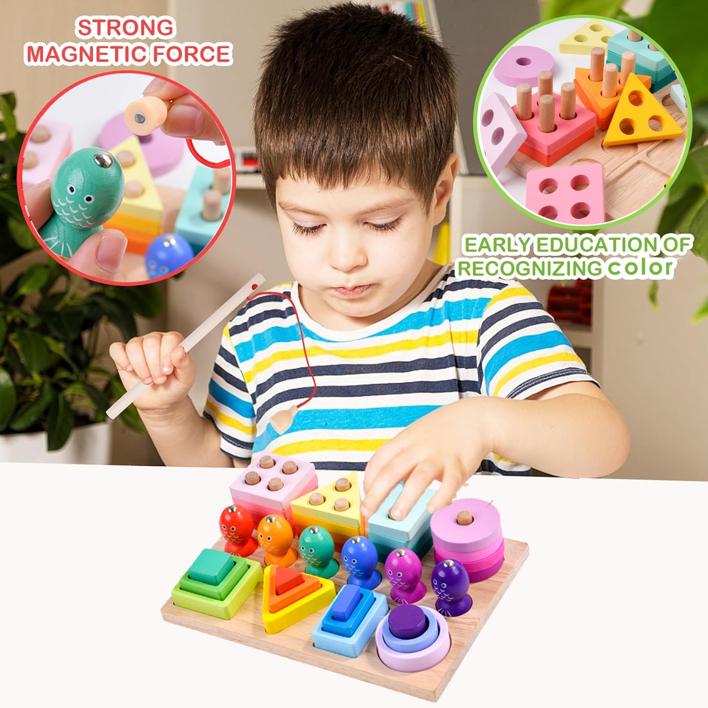 Montessori Toys for 1 2 Year Old Boy and Girl, Shape Sorting and Stacking Toy for Toddlers 1-3, Learning Educational Toys for 1 2 3 Year Old Boys Girls