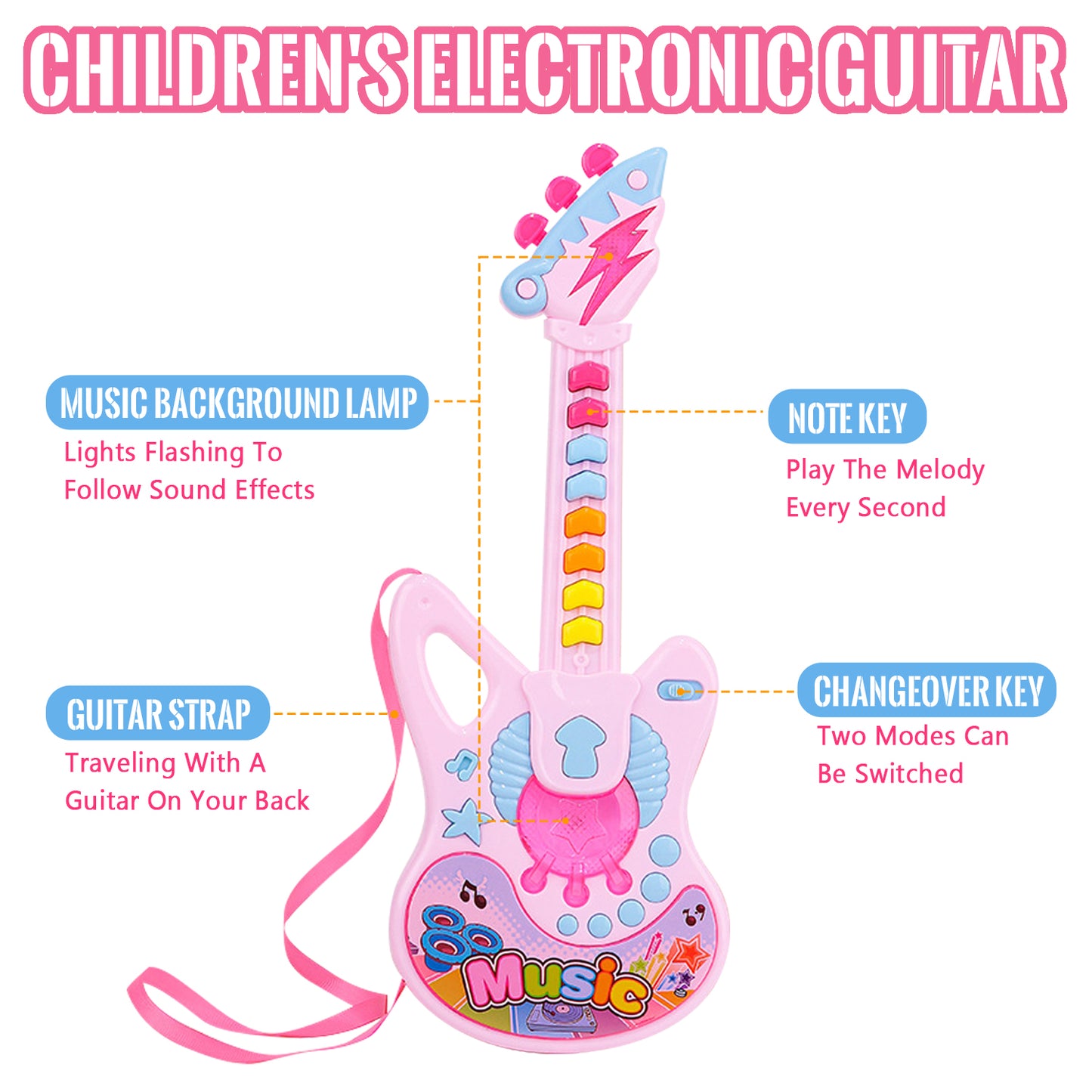 Guitar for Kids Girls Toys Ages 4-6, Musical Instruments Toys for Girls 2 3 4 5 Year Old, Musical Toys for Girls 3-6 Years