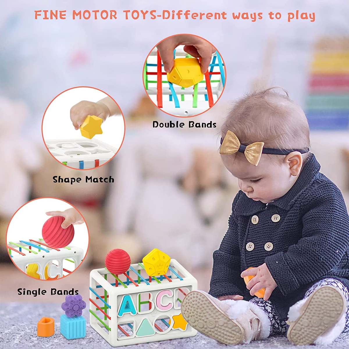 Shape Sorter Learning Toys for Baby 6-12 Months, Educational Toys for 1,2 Years Old Boys Girls Birthday Christmas Gifts