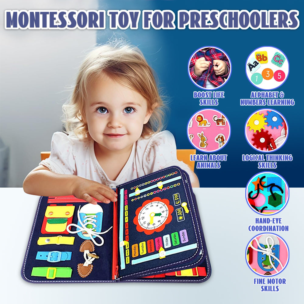 Learning Toys for 1 2 3 4 Years Old, Montessori Busy Board Toy for Toddlers 1-3, Learning Toddler Toys Age 1 2 3
