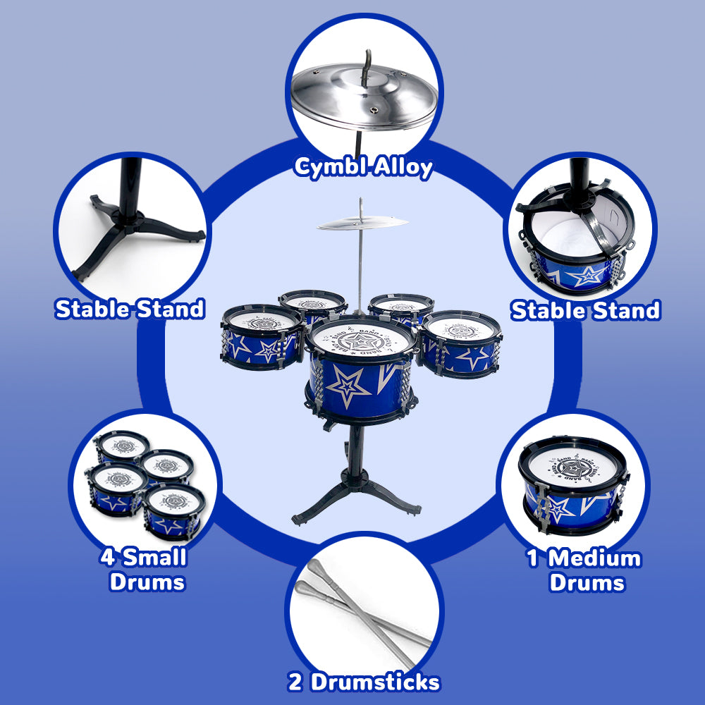 Kids Drum Set Toy for Toddlers 1-3, Musical Instruments for Kids, Musical Jazz Toys for 3 4 5 6 7 Year Old Boys Girls