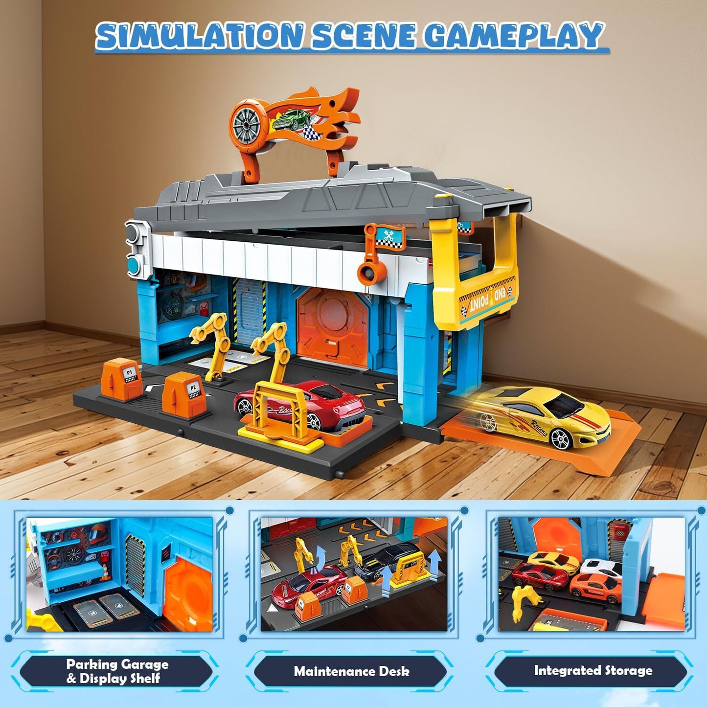 2 IN1 Race Tracks Set Toys for Boys 3-6 Years, Race Tracks Car for Kids Boy Toys 3-5, Racing Car Toys for Toddlers Boys 3 4 5 6 Year Old Toddlers