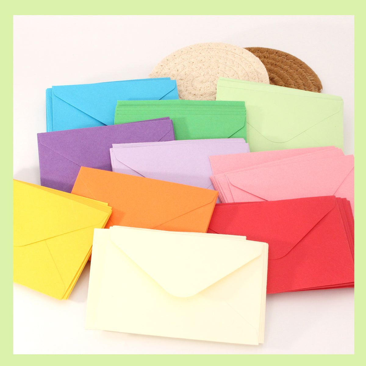 100 Pack 4" x 2.7" Colorful Mini Envelopes with Blank Note Cards, Small Self-Adhesive Cute Gift Card Envelopes in 10 Colors for Wedding, Birthday, Teacher's Day