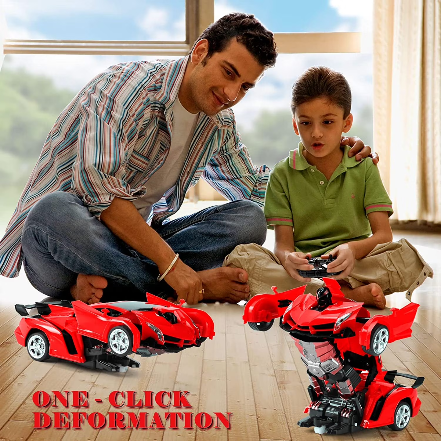 INvench Transformer Car Toys for 4 5 6 7 8 Year Old Boys, Remote Control Car Toys for Kids Christmas Gifts