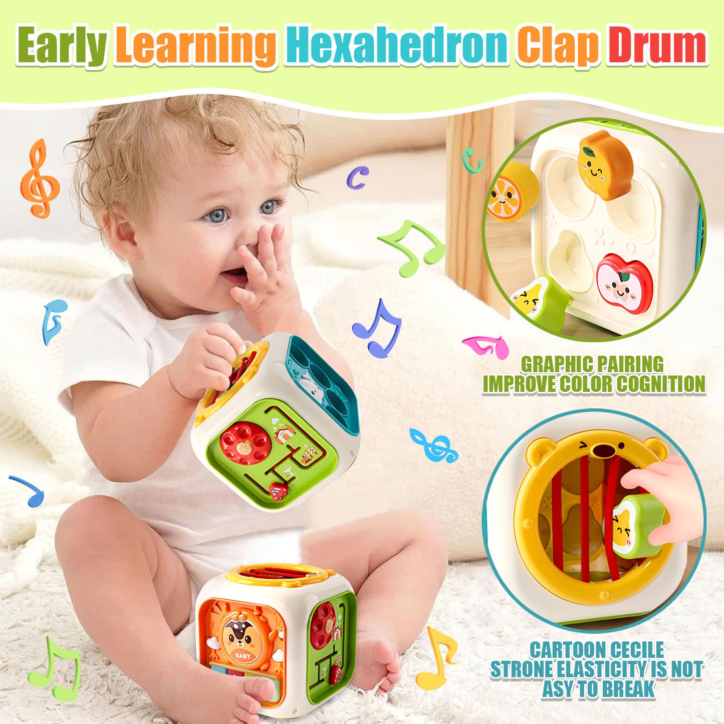 Baby Toys for 12-24 Months, 6 in 1 Montessori Activity Toys for 1 Year Old, Shape Sorter Toy for Toddlers 1-3, Learning Educational Toys for 1 2 3 Year Old Boys Girls