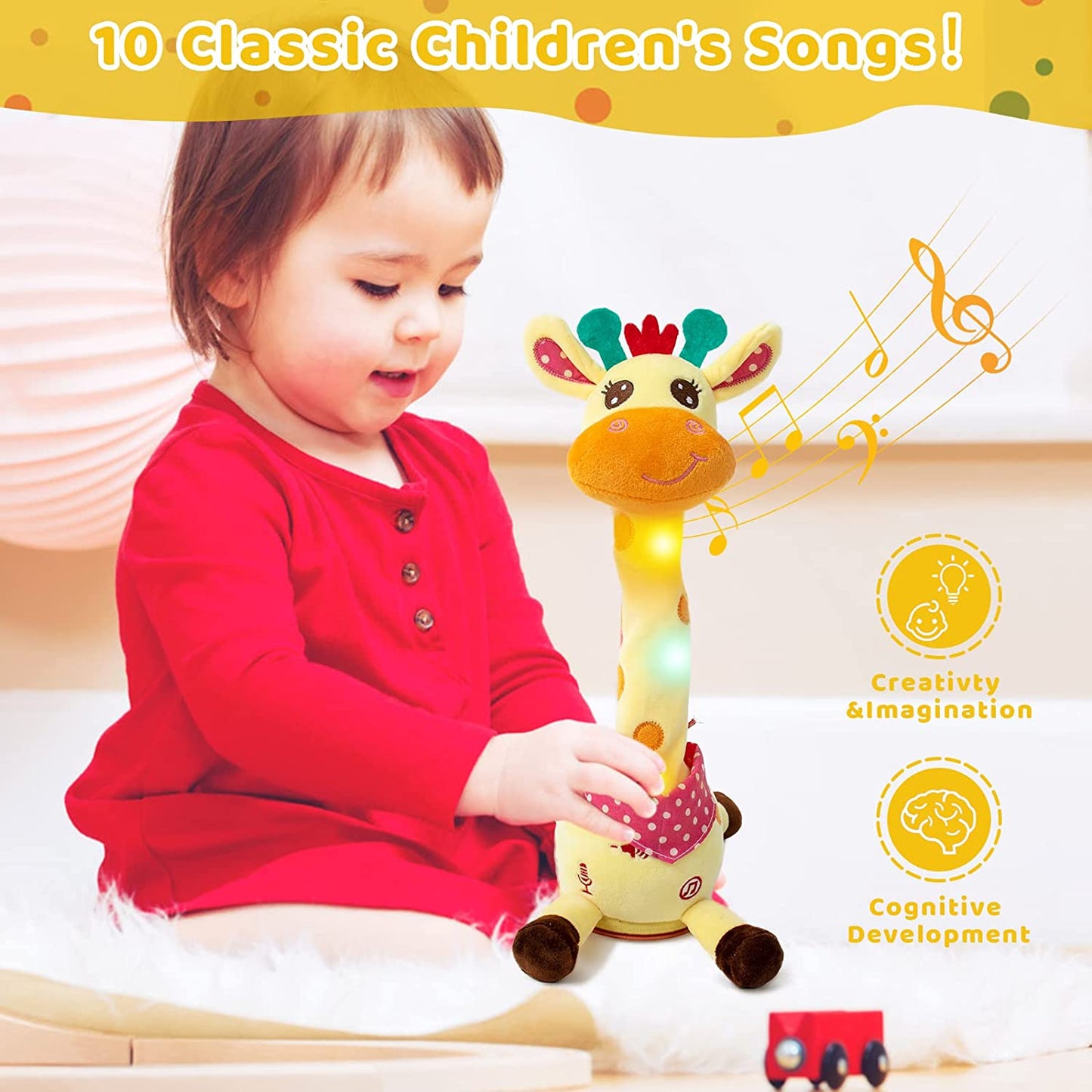 Baby Toys 6-12 Months, Talking Plush Toys Singing and Danincg, and Recording, Toys for Toddler Girls and Boys Ages 1 2 3 Years Old
