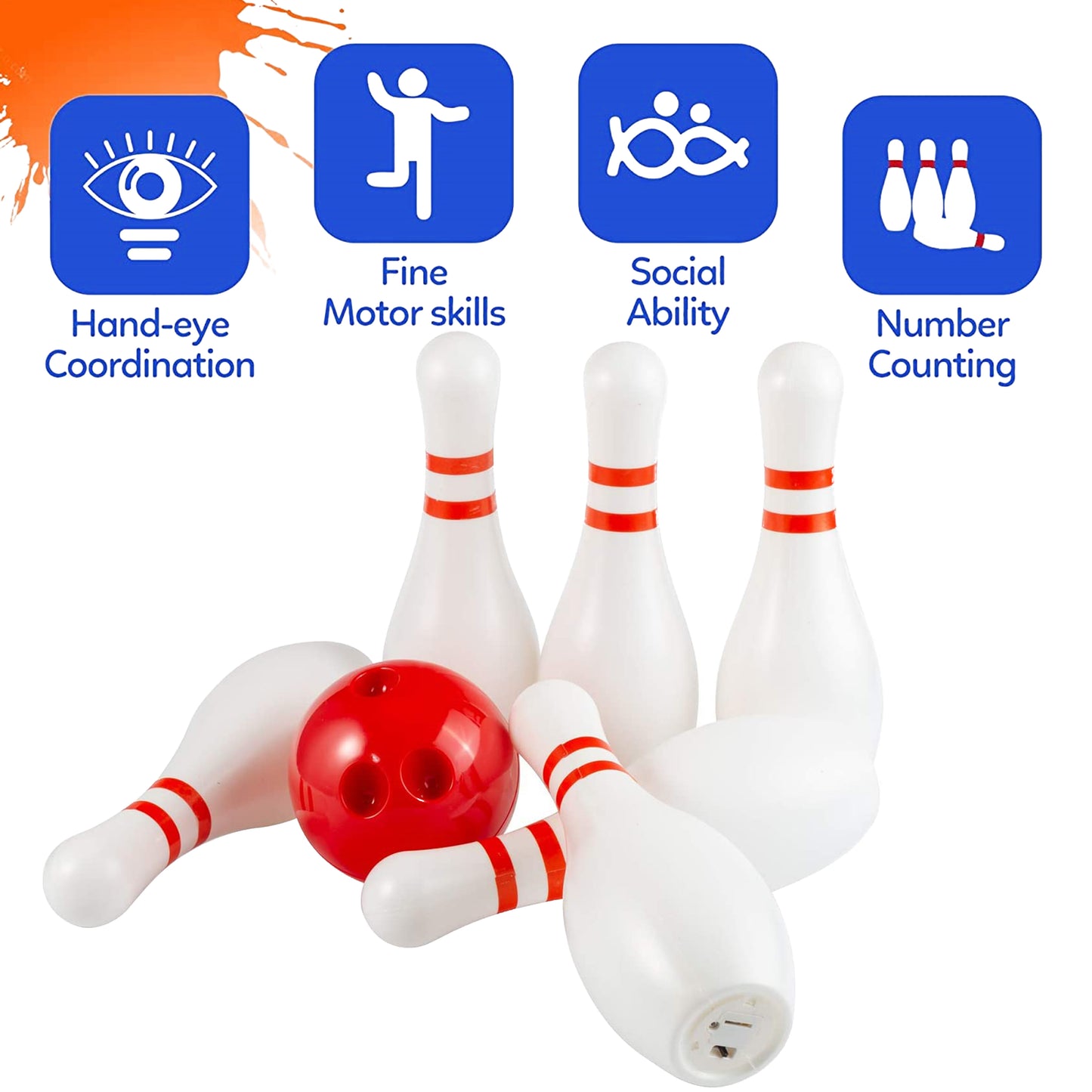 Style-Carry Light Up Kids Bowling Set, Includes 6 Pins and 1 Ball Kids Toddler Indoor & Outdoor Games for Boys Girls 3 4 5 6 Years