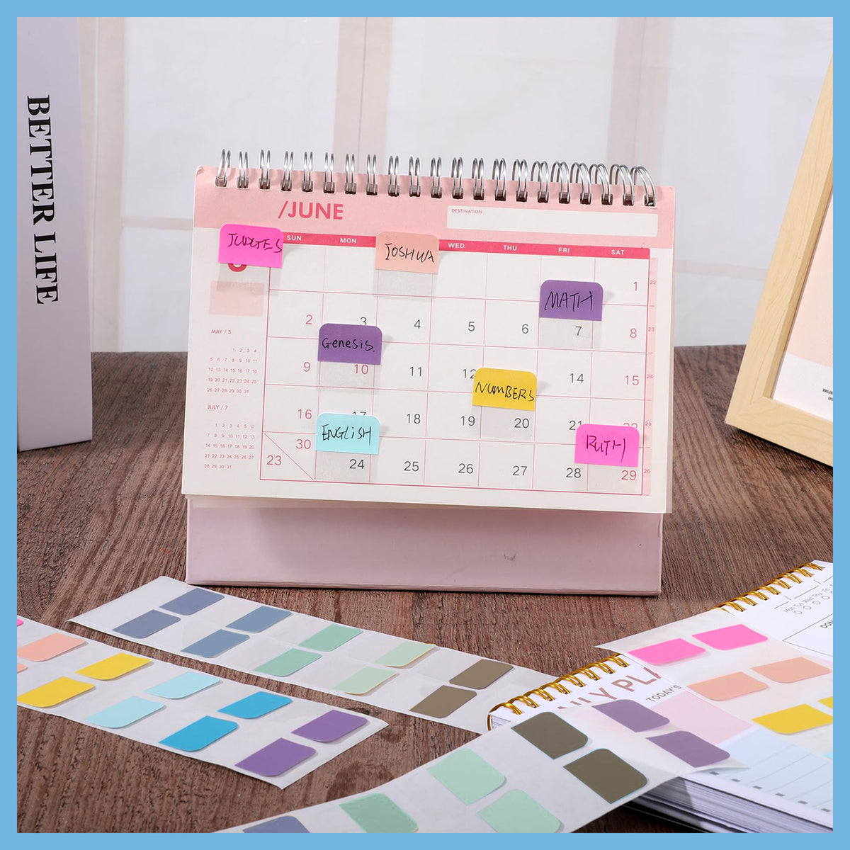 480 Pcs 1 inch Sticky Index Tabs, Colorful Annotation Labels for Bible Notebooks File Folder, Repositionable Page Tabs for Classification (12 Colors)