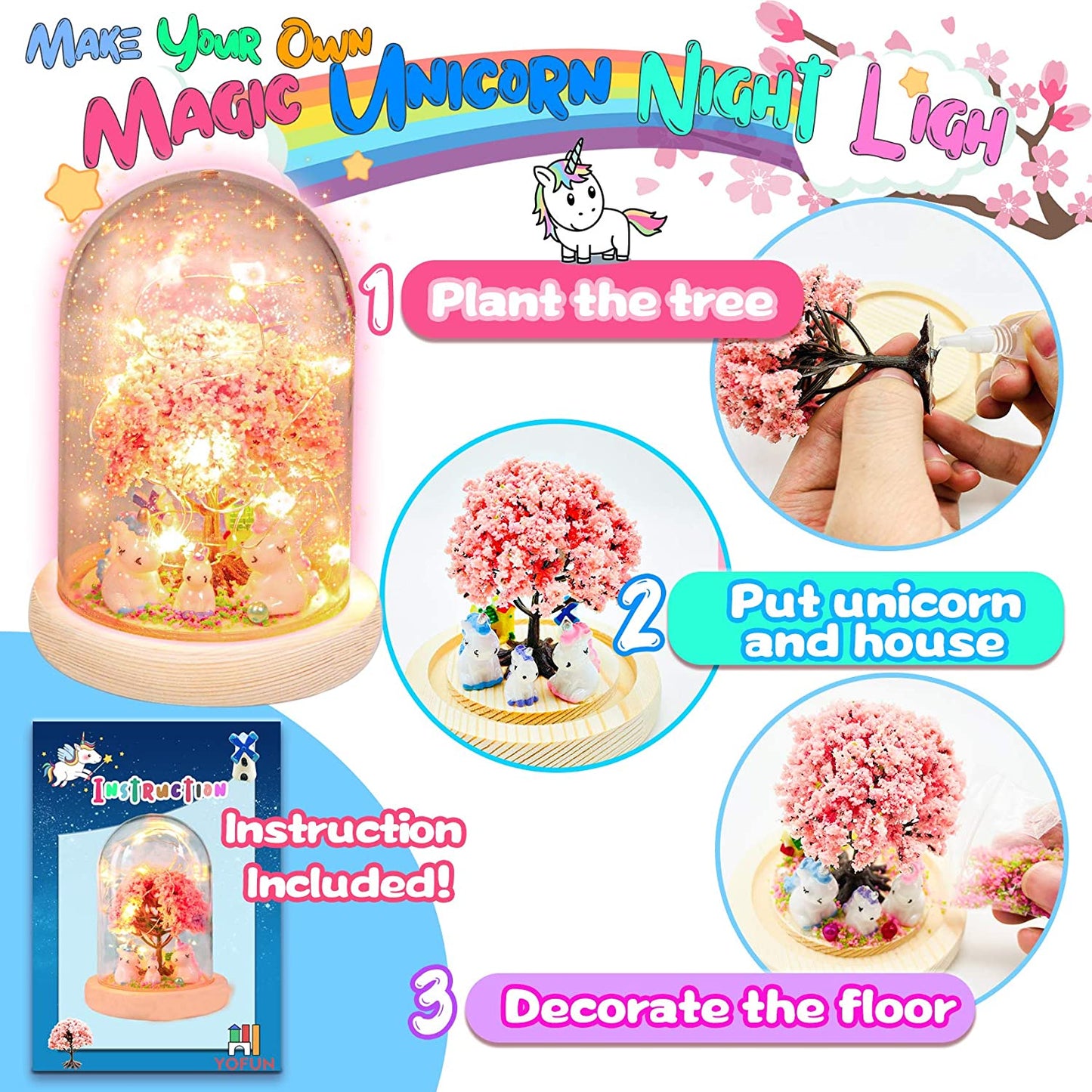 Girls Toys 5-7 Craft Kit for Kids,  DIY Nightlight for Girls Toys Ages 4-6, Birthday Gifts Toys for Girls 3-6 years, Toys for Girls 5 6 7 8 9 10 11 12 Years