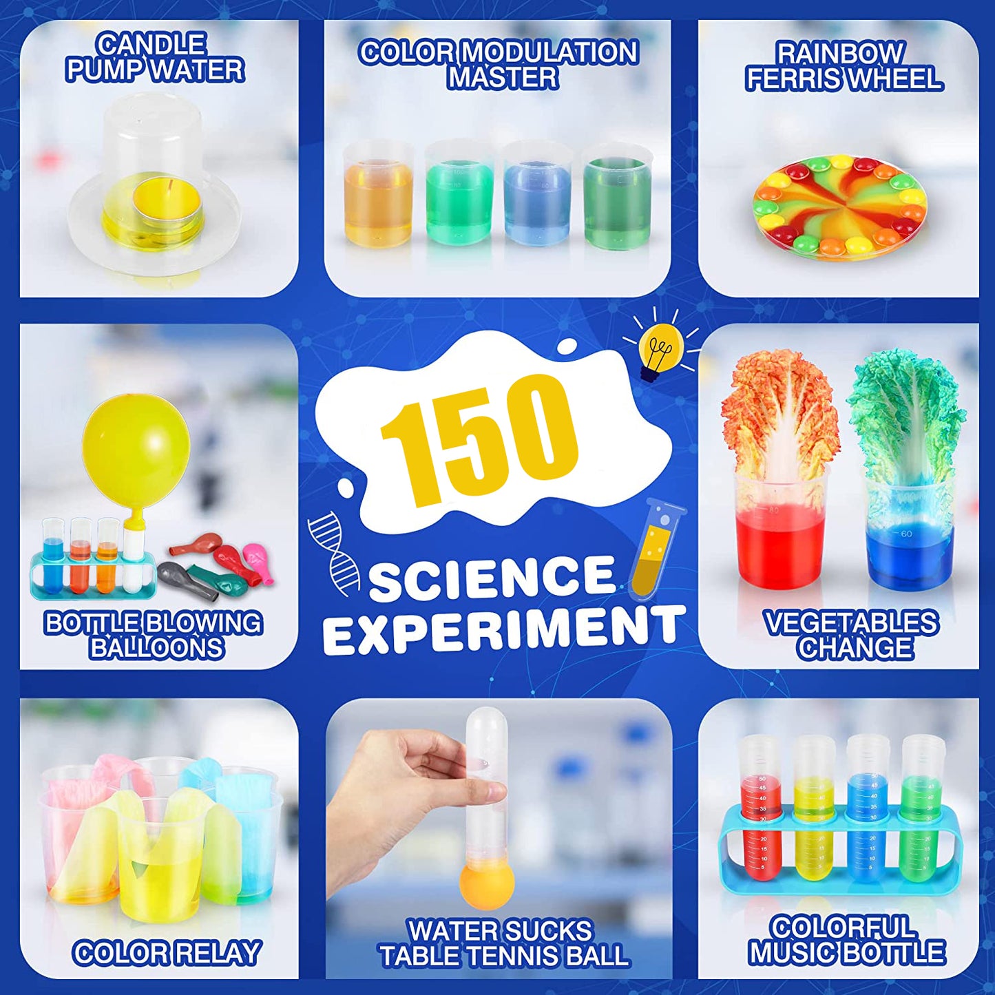 Science Kits for Kids, 150 Lab Experiments, Birthday Gifts and Toys for 4 5 6 7 8 9 10-12 Years Old Boys Girls Kids