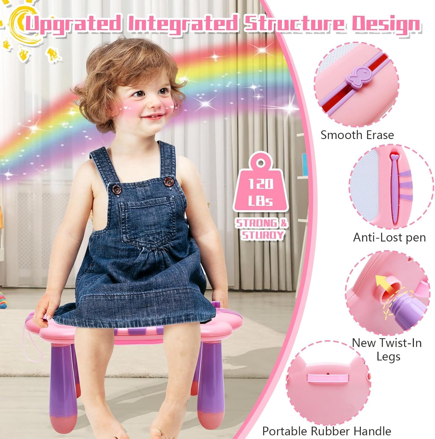 Drawing Doodle Board Toys - Learning Toys for 3 4 5 6 Years Girls - Toddlers Toys for Girls 3-6 Years - Educational Birthday Gifts