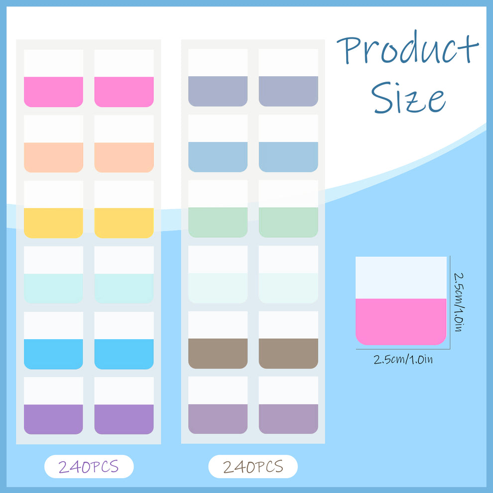 480 Pcs 1 inch Sticky Index Tabs, Colorful Annotation Labels for Bible ...