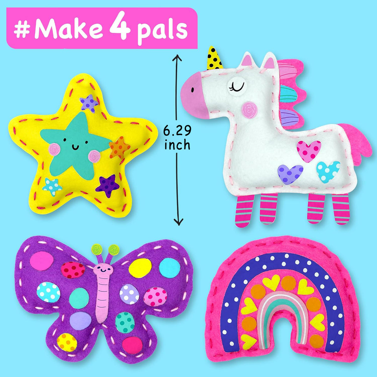 Sewing Kit for Kids,Arts and Crafts Sewing Projects for Girls 5-7,8-12 Years Birthday Christmas Gifts