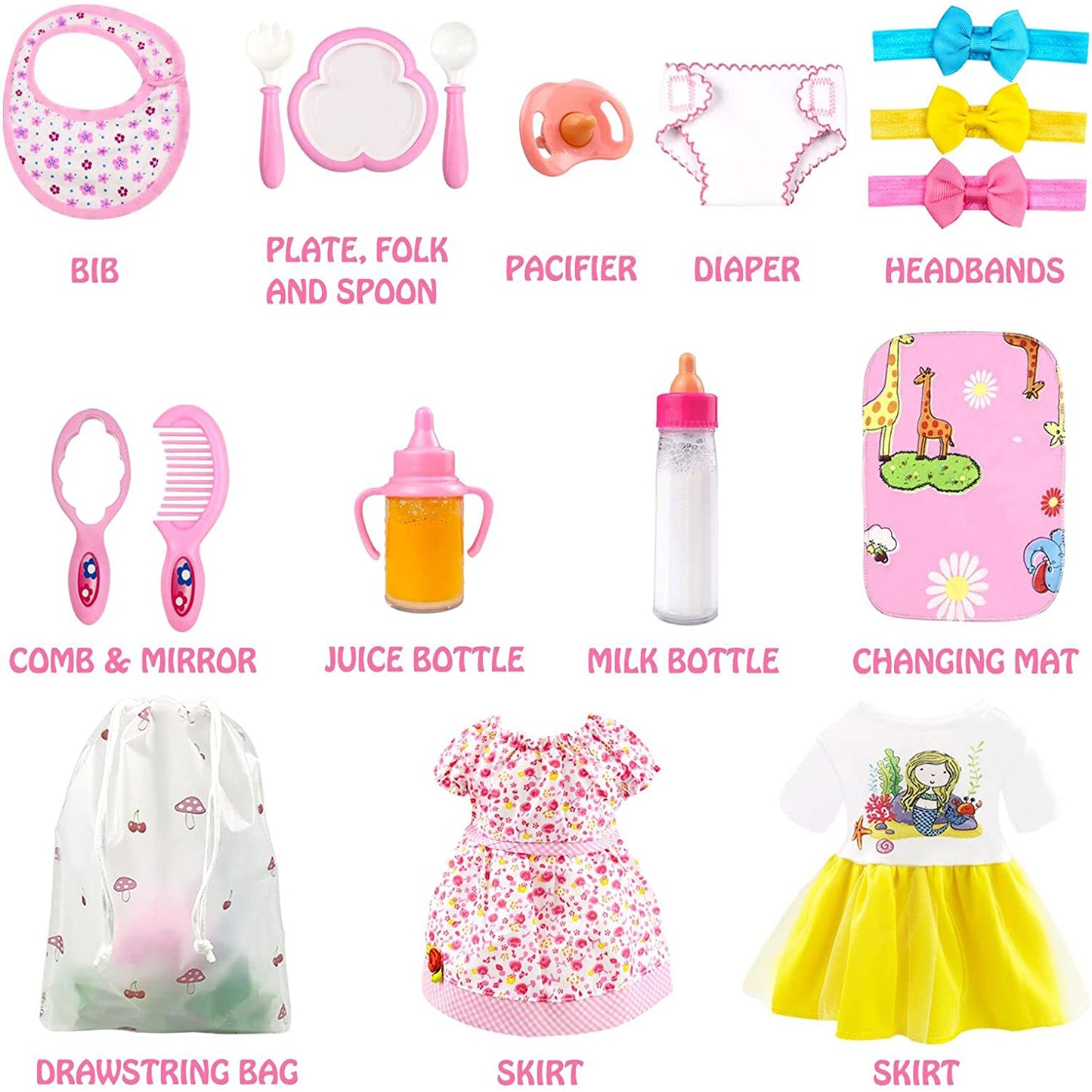 Baby Doll Accessories Baby Doll Feeding and Caring Set