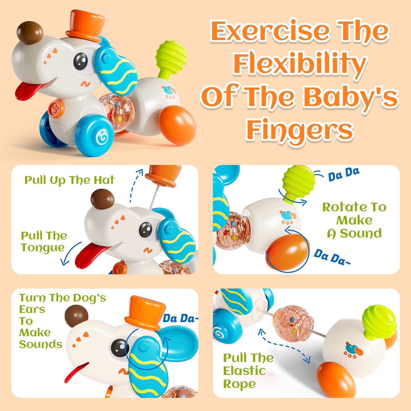 Style-Carry Montessori Sensory Toys, Learning Educational Musical Toys, Baby Busy Toy for 6-12 Months,1 Year Old Boys Girls Gift