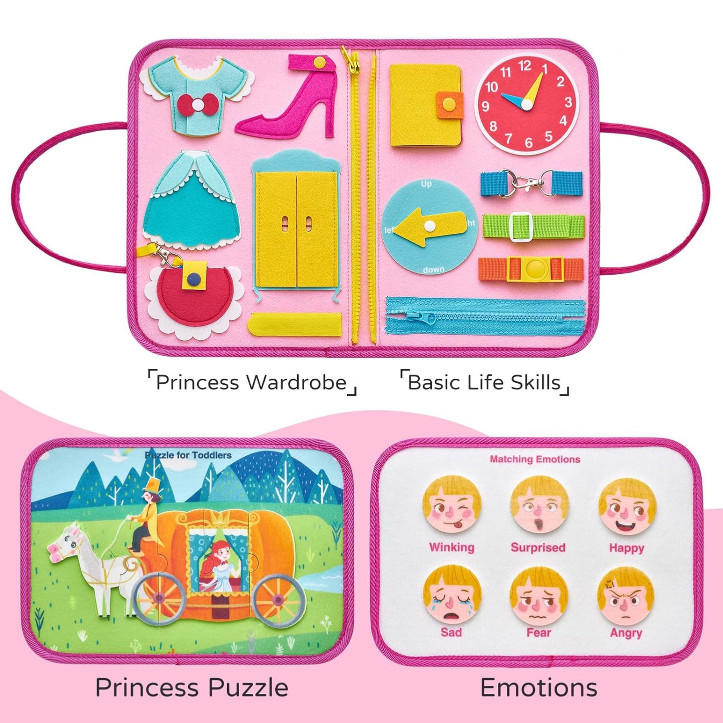Montessori Toys for Toddler Girls, Busy Board Toys for Toddlers 1-3, Learning Educational Toys for 1 2 3 Year Old Girls, Birthday Gifts for 1 2 3 Year Old Girls
