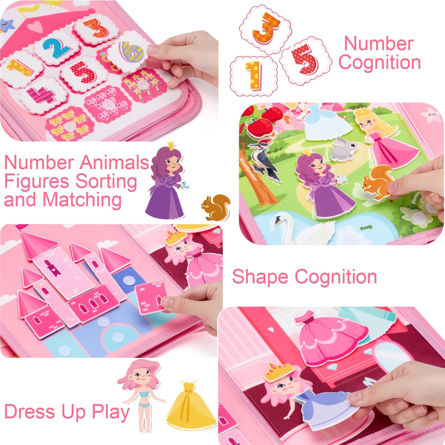 Montessori Toys for Toddler Girls, Busy Board Toy for Toddlers 1-3, Learning Educational Toys for 1 2 3 Year Old Girls, Birthday Gift for 1 2 Year Old