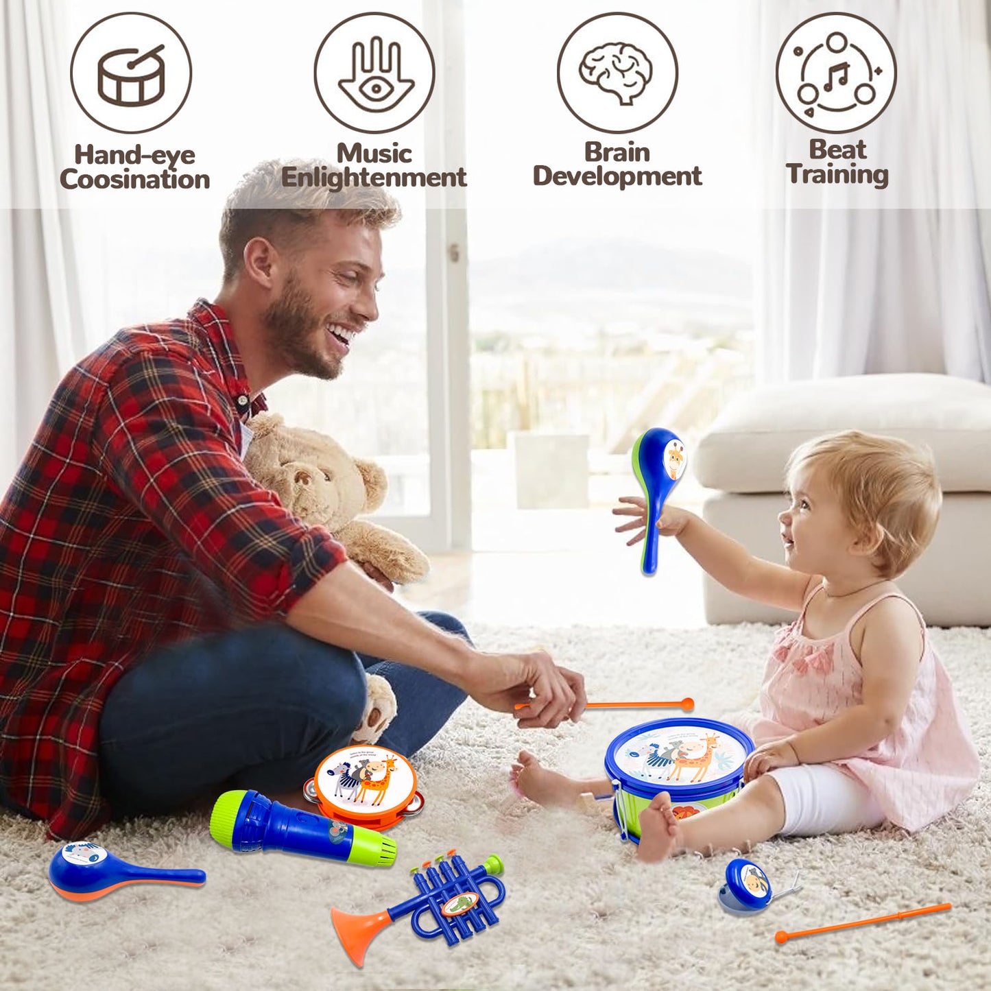 Instruments Toy for Toddlers 1-3, Musical Toys for  1 Year Old Boys, Gifts for 1 2 3 Years Old Boys