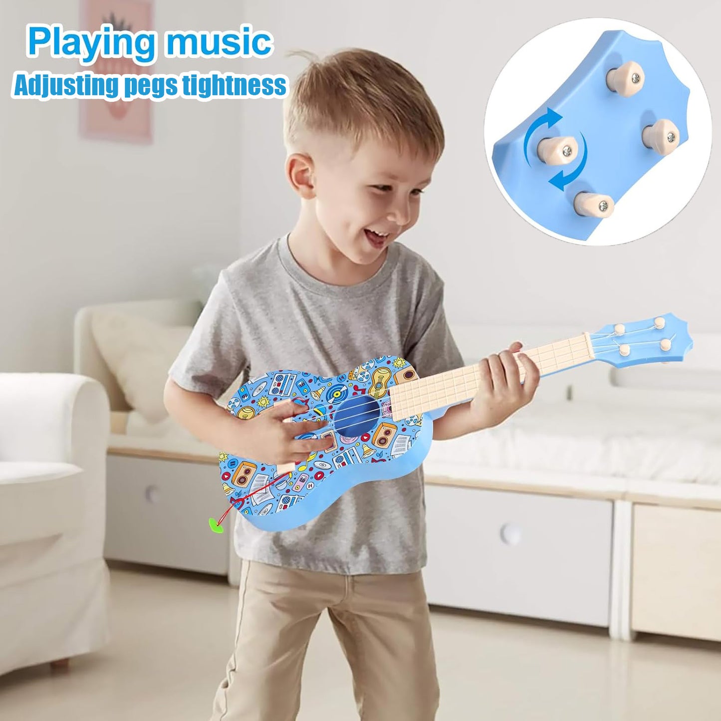 Kids Guitar Toy, Musical Instruments Learning Educational Toys, Guitar Toys Toy for Toddler Kid Boys Children Age 4 5 6 7 8 9 10 Year Old