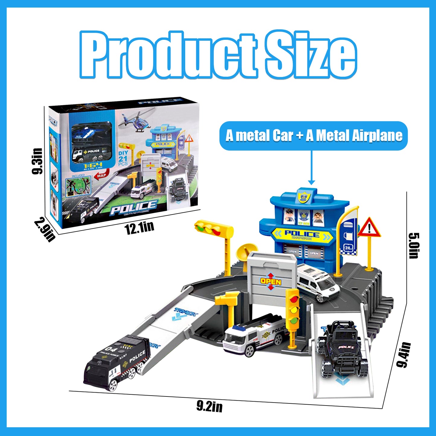 Kids Police Rescue Truck Car Toy, Toddler Toys for 3 4 5 6 Years Old Boys, Birthday Gifts for Boys Toys 3-6 Years