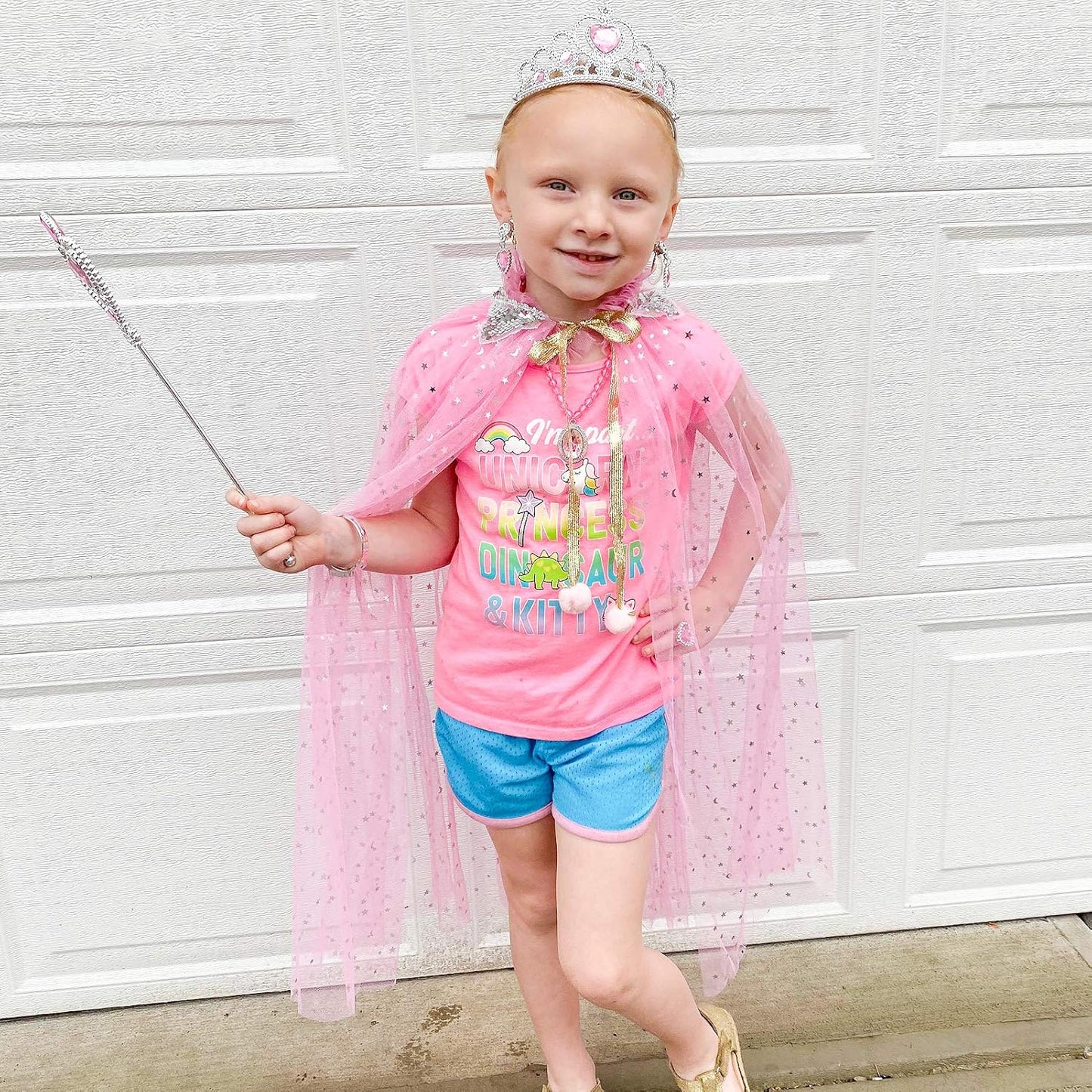 SUORFOXS Princess Dress up Jewelry Toys, Princess Costume Dress Pretend Play Set for Girls, Gifts for Age 3, 4, 5, 6, 7+ Years Old Kids