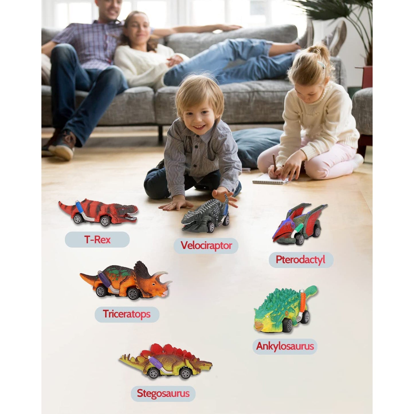 Dinosaur Toys for 3-6 Years Old Boys, Pull Back Cars, Boys Toys Ages 3 4 5 6 7 Years