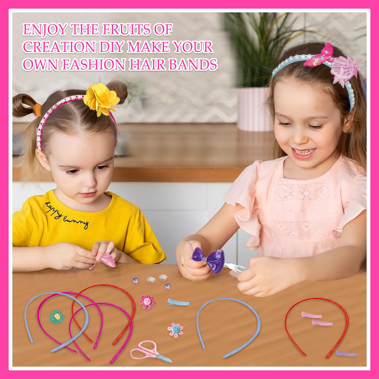 Kids Arts and Crafts Toys for Girls 3-6 Years, Headband Making Kit Toys for 3 4 5 6 7 8 9 10 Year Old Girls, Gifts for Girl Toys 8-11