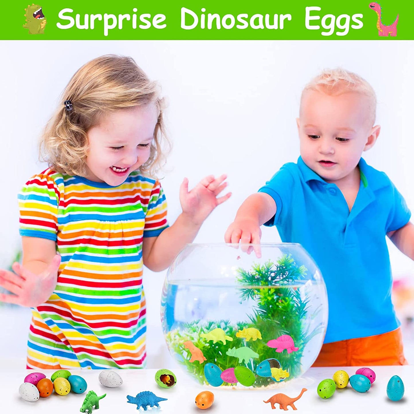 60 Pcs Hatching Dinosaur Eggs - Birthday Party Supplies - Dinosaur Party Supplies for Kids 3-12 - Party Favors Goodie Bags