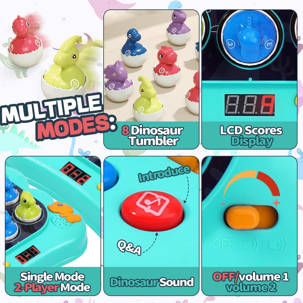 Whack A Dinosaur Game, Toys for Toddlers,  Learning Educational Toys for 1 2 3 4 5 6 Years Old Boys Girls