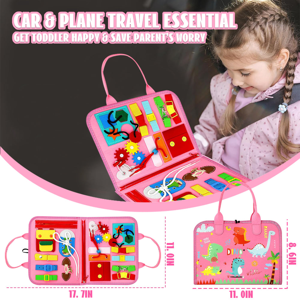 Learning Toys for 1 2 3 4 Years Old, Montessori Busy Board Toy for Toddlers 1-3, Birthday Gift Toys for 2 3 4 5 Girls Boys