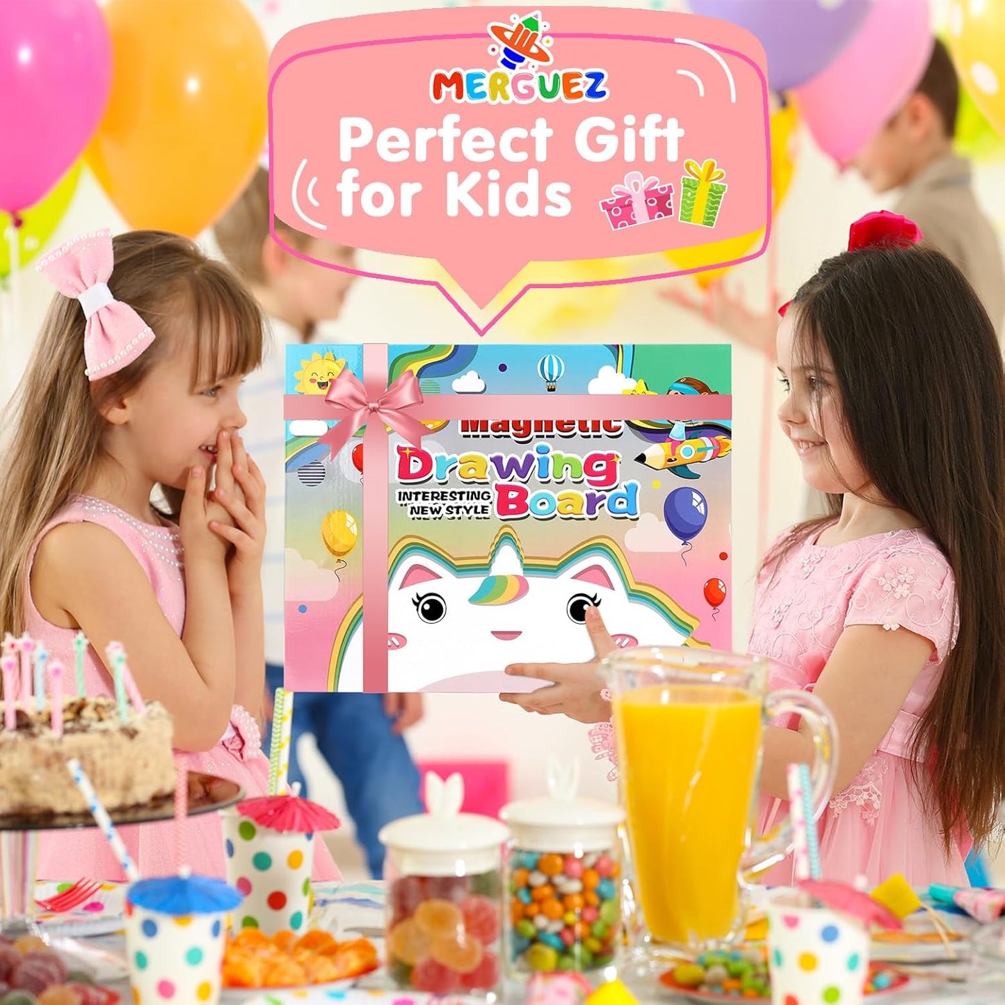 Doodle Drawing Board, Writing Board Toddler Toys Ages 2 3 4, Birthday Gifts for 2 3 4 5 6 Years Old Girls, Learning Toys for Girls 3-6 Years