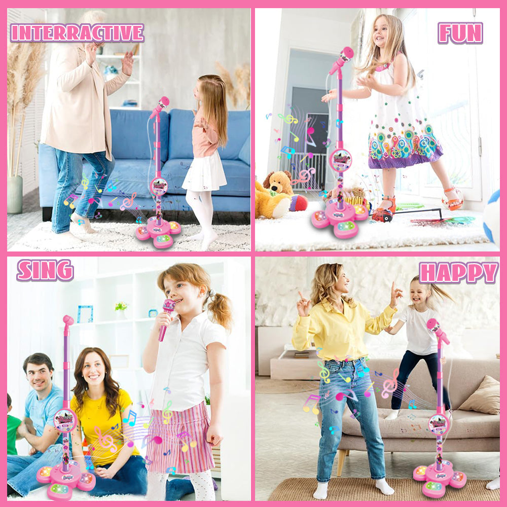 Kids Microphone Toy for Girls 2 3 4 5 Year Old, Karaoke Microphone Singing Toys for 3-6 Year Old Girls