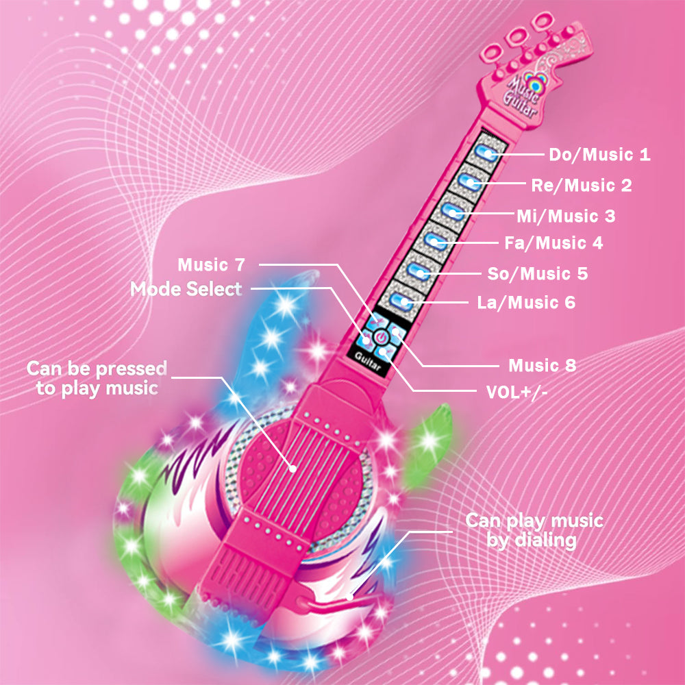 Style-Carry Musical Instrument Toy for Toddlers, Guitar Toys for Kids 4-8 Years, Pretend Play Microphone Toys, Gifts Toys for Girls 3-6 Years