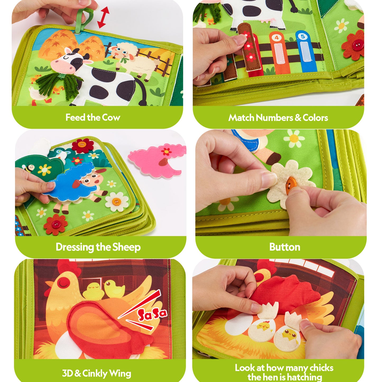 Montessori Sensory Toy for Toddlers 1-3, Busy Board Learning Toys for 1 2 3 Year Old Girls Boys, Toddler Activity Toys for Girls 2 3 4 5 6 Year Old