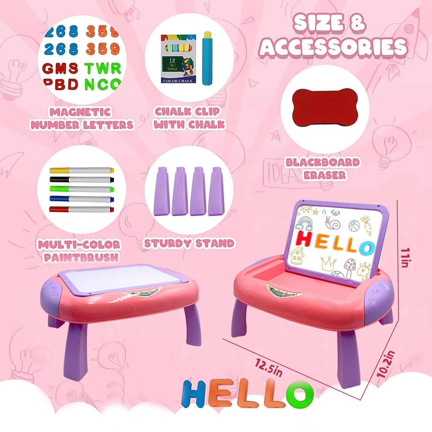 Learning Toys for 2 3 4 5 6 Years Old Boys Girls, Educational Toddlers Toys for 2 3 4 Year Old Boys Girls, Drawing Board for Toddlers 1-3 Birthday Gifts(Pink)