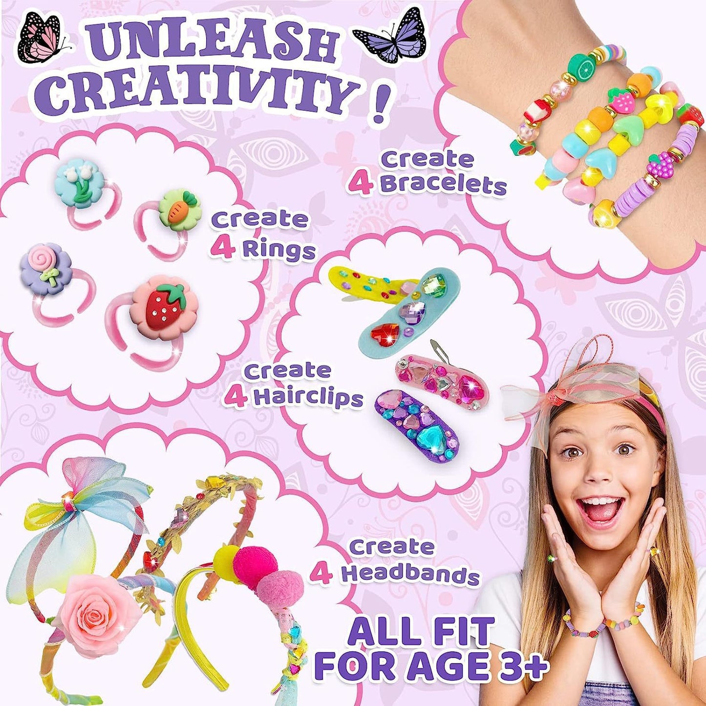 Toys for Girls 3-6 Years, Arts and Craft Kits for Kids, Girls Toys Ages 4-6, Craft Kits Toys for Little Girls Ages 3 4 5 6 7