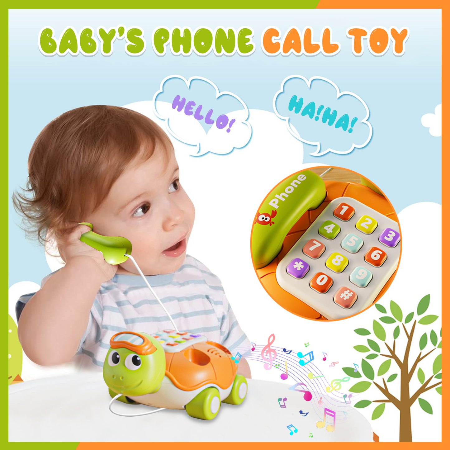 Style-Carry Baby Toys 6 to 12 Months, Musical Turtle Crawling Toys, Early Learning Toy with Light & Sound, Gifts for Boy Girl 1 Year Old