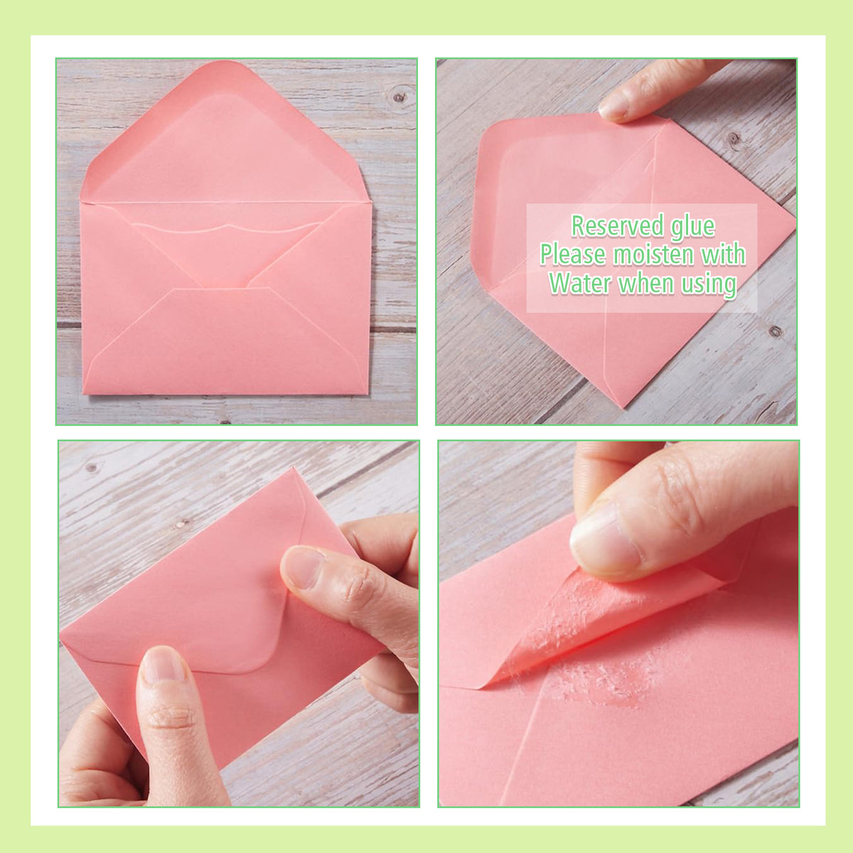 100 Pack 4" x 2.7" Colorful Mini Envelopes with Blank Note Cards, Small Self-Adhesive Cute Gift Card Envelopes in 10 Colors for Wedding, Birthday, Teacher's Day