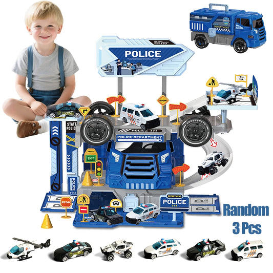 Toddler Toys for Boys 3-6 Years, Die-Cast Police Cars Toy Set for Kids, Birthday Gifts Boys Toys 3-5, 5-7